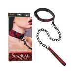 Collar with Leash Scandal Red - Black