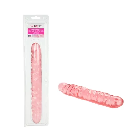 Double Dildo 12" Translucence Veined Pink