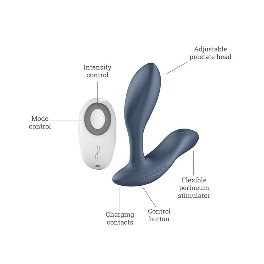 We-Vibe Vector Rechargeable Silicone Vibrating Prostate Massager With Remote Control