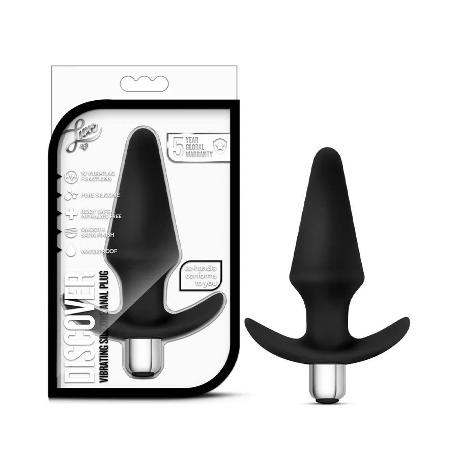 Vibrator Butt Plug Luxe Discover Silicone - Black